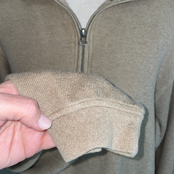Mens tan or camel color large long sleeve 1/4 zip pullover. - Picture 6 of 11